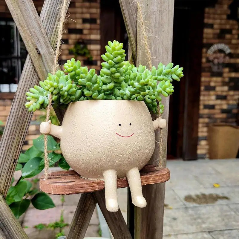 Cute Emoji Plant Hanger Baskets 
Swinging Emoji Planter Pot For Succulent 
Balcony Wall Hanging Planter Decor Home Garden Supplies