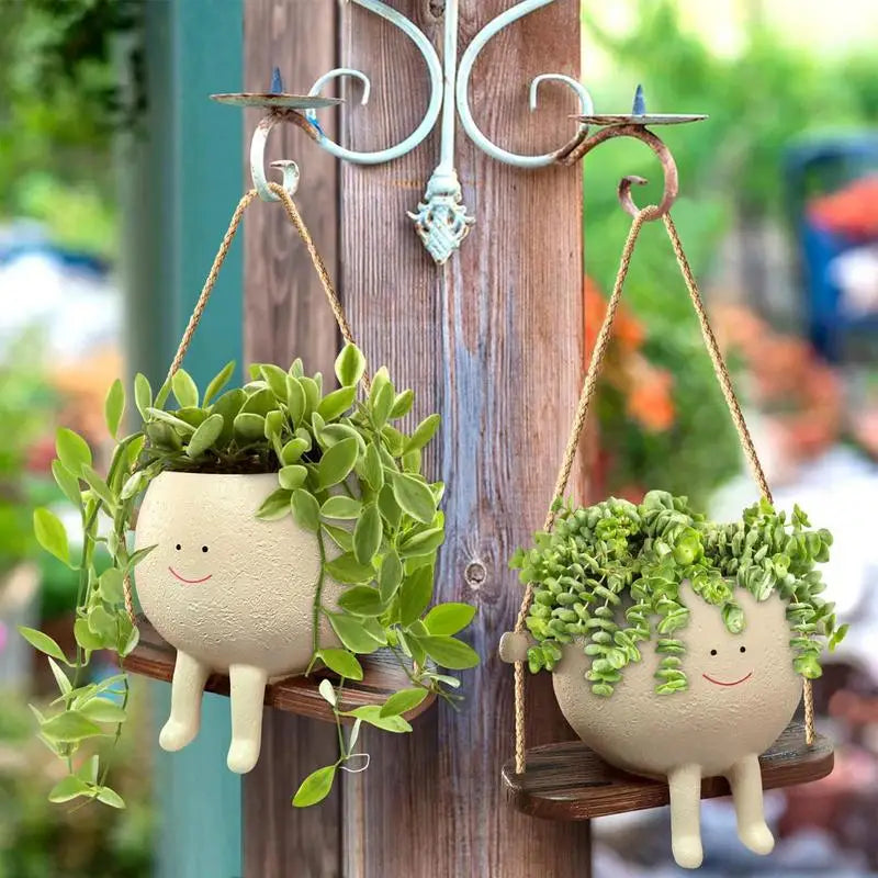 Cute Emoji Plant Hanger Baskets 
Swinging Emoji Planter Pot For Succulent 
Balcony Wall Hanging Planter Decor Home Garden Supplies