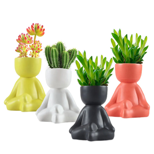 Cute Little Folks Ceramic Plants Pot 
Table Decoration Succulent Pot Vases Home Decor Ornaments